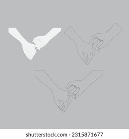 Outline man shaking hands. Line art businessman making a deal. International Friendship Day.
 Vector black and white illustration for articles, postcards and your design.eps.10