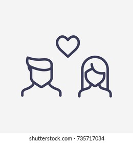 Outline man woman love icon illustration vector symbol