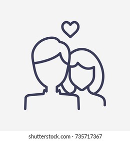 Outline man woman love icon illustration vector symbol