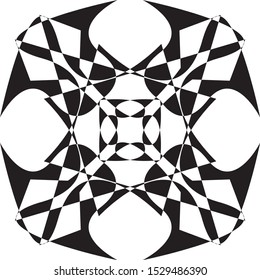 Outline Mandala black and white design coloring book. Decorative round ornament.  Oriental pattern, vector illustration.