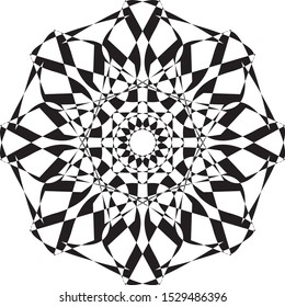 Outline Mandala black and white design coloring book. Decorative round ornament.  Oriental pattern, vector illustration.