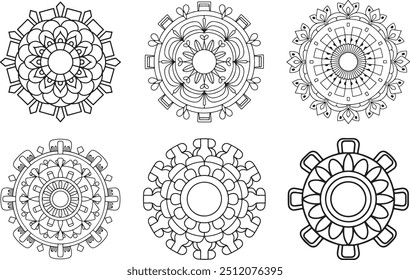 Outline Mandala for coloring book