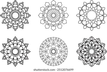 Outline Mandala for coloring book