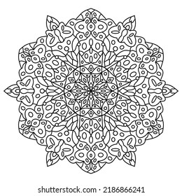 Mandala de esquema para el libro de coloreado. Patrón circular en forma de mandala.