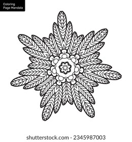 Outline mandala for coloring book. Clean Decorative round ornament. Oriental pattern, Vector illustration Coloring book page. Circular pattern in form of mandala for Henna, Mehndi, tattoo, decoration.