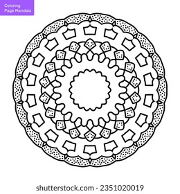 Outline mandala for coloring book. Clean Decorative round ornament. Oriental pattern, Vector illustration Coloring book page. Circular pattern in form of mandala for Henna, Mehndi, tattoo, decoration.