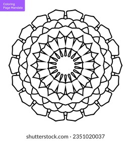 Outline mandala for coloring book. Clean Decorative round ornament. Oriental pattern, Vector illustration Coloring book page. Circular pattern in form of mandala for Henna, Mehndi, tattoo, decoration.