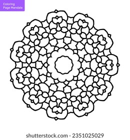 Outline mandala for coloring book. Clean Decorative round ornament. Oriental pattern, Vector illustration Coloring book page. Circular pattern in form of mandala for Henna, Mehndi, tattoo, decoration.
