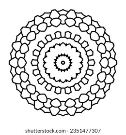 Outline mandala for coloring book. Clean Decorative round ornament. Oriental pattern, Vector illustration Coloring book page. Circular pattern in form of mandala for Henna, Mehndi, tattoo, decoration.