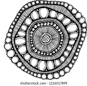 Outline Mandala for coloring book. Decorative round ornament. Anti-stress therapy pattern