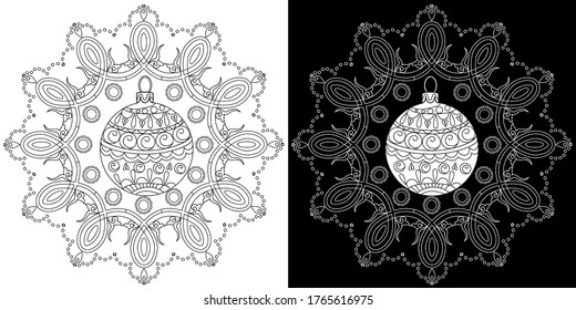 Outline Mandala for coloring book. Decorative round ornament. Anti-stress therapy pattern. Weave design element. Yoga style, background for meditation poster. Unusual flower shape. Oriental vector