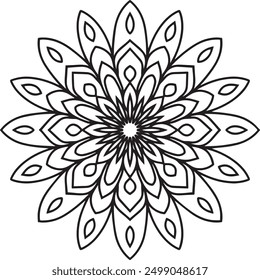 Outline Mandala for coloring book. Decorative round ornament. Anti-stress therapy pattern.