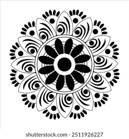 Outline Mandala for coloring book. Decorative round ornament. Anti-stress therapy pattern. Weave design element. Yoga logo, background for meditation poster. Unusual flower shape. Oriental vector