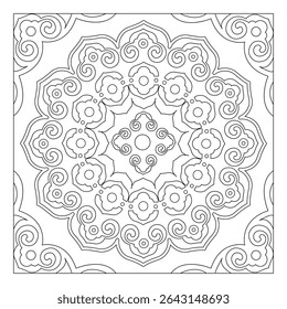 Outline Mandala for coloring book. Decorative round ornament. Anti-stress therapy pattern. Weave design element. Yoga style, background for meditation poster. Unusual flower shape. Oriental vector
