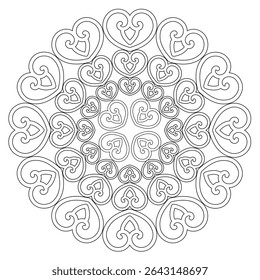 Outline Mandala for coloring book. Decorative round ornament. Anti-stress therapy pattern. Weave design element. Yoga style, background for meditation poster. Unusual flower shape. Oriental vector
