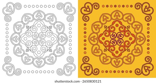 Outline Mandala for coloring book. Decorative round ornament. Anti-stress therapy pattern. Weave design element. Yoga style, background for meditation poster. Unusual flower shape. Oriental vector
