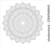 Outline Mandala for Coloring Book Page. Oriental Mandala vector. Mandala Coloring book line art vector illustration. Vector abstract mandala pattern.