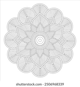 Esquema Mandala para colorear página de libro. Vector Mandala Oriental. Mandala Colorear libro línea de arte de Ilustración vectorial. Patrón de mandala abstracto de Vector.