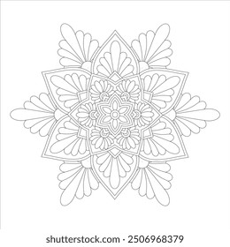 Outline Mandala for Coloring Book Page. Oriental Mandala vector. Mandala Coloring book line art vector illustration. Vector abstract mandala pattern.