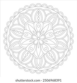 Outline Mandala for Coloring Book Page. Oriental Mandala vector. Mandala Coloring book line art vector illustration. Vector abstract mandala pattern.