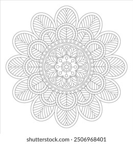 Outline Mandala for Coloring Book Page. Oriental Mandala vector. Mandala Coloring book line art vector illustration. Vector abstract mandala pattern.