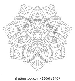 Esquema Mandala para colorear página de libro. Vector Mandala Oriental. Mandala Colorear libro línea de arte de Ilustración vectorial. Patrón de mandala abstracto de Vector.