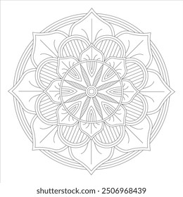 Umriss Mandala für Malbuch Seite. Orientalischer Mandala-Vektor. Mandala Malbuch Linie Kunst Vektorgrafik. Vektorabstraktes Mandalamuster.