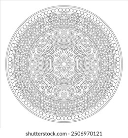 Outline Mandala for Coloring Book Page. Oriental Mandala vector. Mandala Coloring book line art vector illustration. Vector abstract mandala pattern.