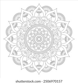 Outline Mandala for Coloring Book Page. Oriental Mandala vector. Mandala Coloring book line art vector illustration. Vector abstract mandala pattern.