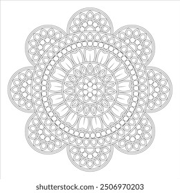 Outline Mandala for Coloring Book Page. Oriental Mandala vector. Mandala Coloring book line art vector illustration. Vector abstract mandala pattern.