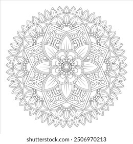 Outline Mandala for Coloring Book Page. Oriental Mandala vector. Mandala Coloring book line art vector illustration. Vector abstract mandala pattern.