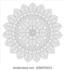 Outline Mandala for Coloring Book Page. Oriental Mandala vector. Mandala Coloring book line art vector illustration. Vector abstract mandala pattern.