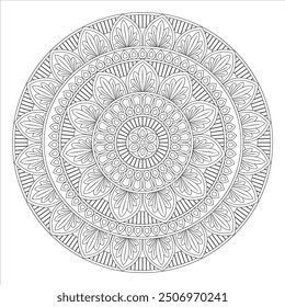 Outline Mandala for Coloring Book Page. Oriental Mandala vector. Mandala Coloring book line art vector illustration. Vector abstract mandala pattern.