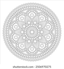 Outline Mandala for Coloring Book Page. Oriental Mandala vector. Mandala Coloring book line art vector illustration. Vector abstract mandala pattern.