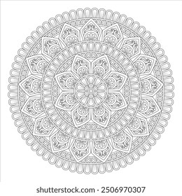 Outline Mandala for Coloring Book Page. Oriental Mandala vector. Mandala Coloring book line art vector illustration. Vector abstract mandala pattern.