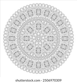 Outline Mandala for Coloring Book Page. Oriental Mandala vector. Mandala Coloring book line art vector illustration. Vector abstract mandala pattern.