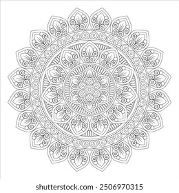Outline Mandala for Coloring Book Page. Oriental Mandala vector. Mandala Coloring book line art vector illustration. Vector abstract mandala pattern.