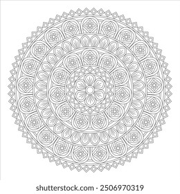 Outline Mandala for Coloring Book Page. Oriental Mandala vector. Mandala Coloring book line art vector illustration. Vector abstract mandala pattern.