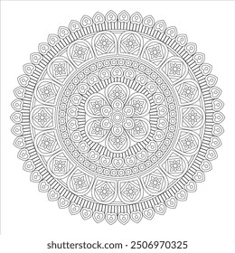 Outline Mandala for Coloring Book Page. Oriental Mandala vector. Mandala Coloring book line art vector illustration. Vector abstract mandala pattern.