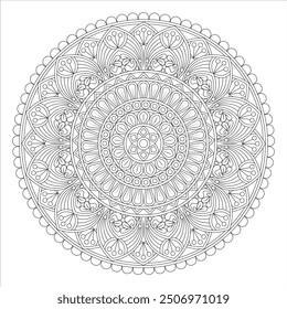 Outline Mandala for Coloring Book Page. Oriental Mandala vector. Mandala Coloring book line art vector illustration. Vector abstract mandala pattern.
