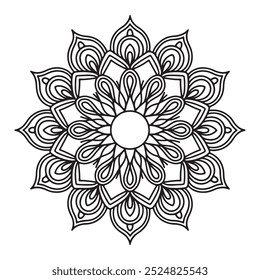 Esquema Mandala para colorear página de libro. Vector Mandala Oriental. Mandala Colorear libro línea de arte de Ilustración vectorial. Patrón de mandala abstracto de Vector.