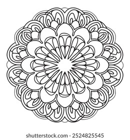 Outline Mandala for Coloring Book Page. Oriental Mandala vector. Mandala Coloring book line art vector illustration. Vector abstract mandala pattern.