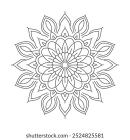 Outline Mandala for Coloring Book Page. Oriental Mandala vector. Mandala Coloring book line art vector illustration. Vector abstract mandala pattern.