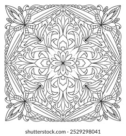 Esquema Mandala para colorear página de libro. Vector Mandala Oriental. Mandala Colorear libro línea de arte de Ilustración vectorial. Patrón de mandala Abstractas