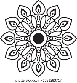 Outline Mandala for Coloring Book Page. Oriental Mandala vector. Mandala Coloring book line art vector illustration. Vector abstract mandala pattern.