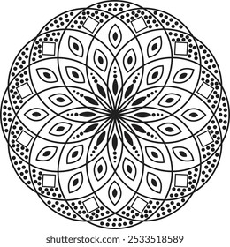 Outline Mandala for Coloring Book Page. Oriental Mandala vector. Mandala Coloring book line art vector