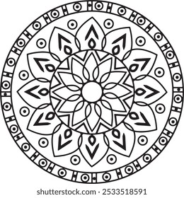 Outline Mandala for Coloring Book Page. Oriental Mandala vector. Mandala Coloring book line art vector