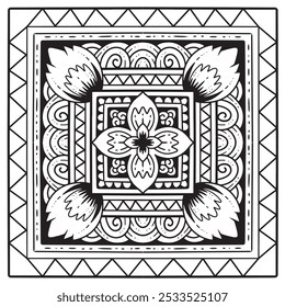 Umriss Mandala für Malbuch Seite. Orientalischer Mandala-Vektor. Mandala Malbuch Linie Kunst Vektorgrafik. abstraktes ethnisches Muster