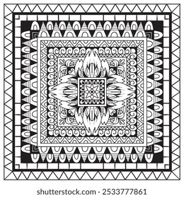 Contorno Mandala para Colorir Página do Livro. Vetor Mandala Oriental. Mandala Colorir livro ilustração vetorial de arte de linha. padrão étnico abstrato