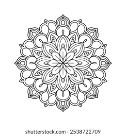 Outline Mandala for Coloring Book Page. Oriental Mandala vector. Mandala Coloring book line art vector illustration.